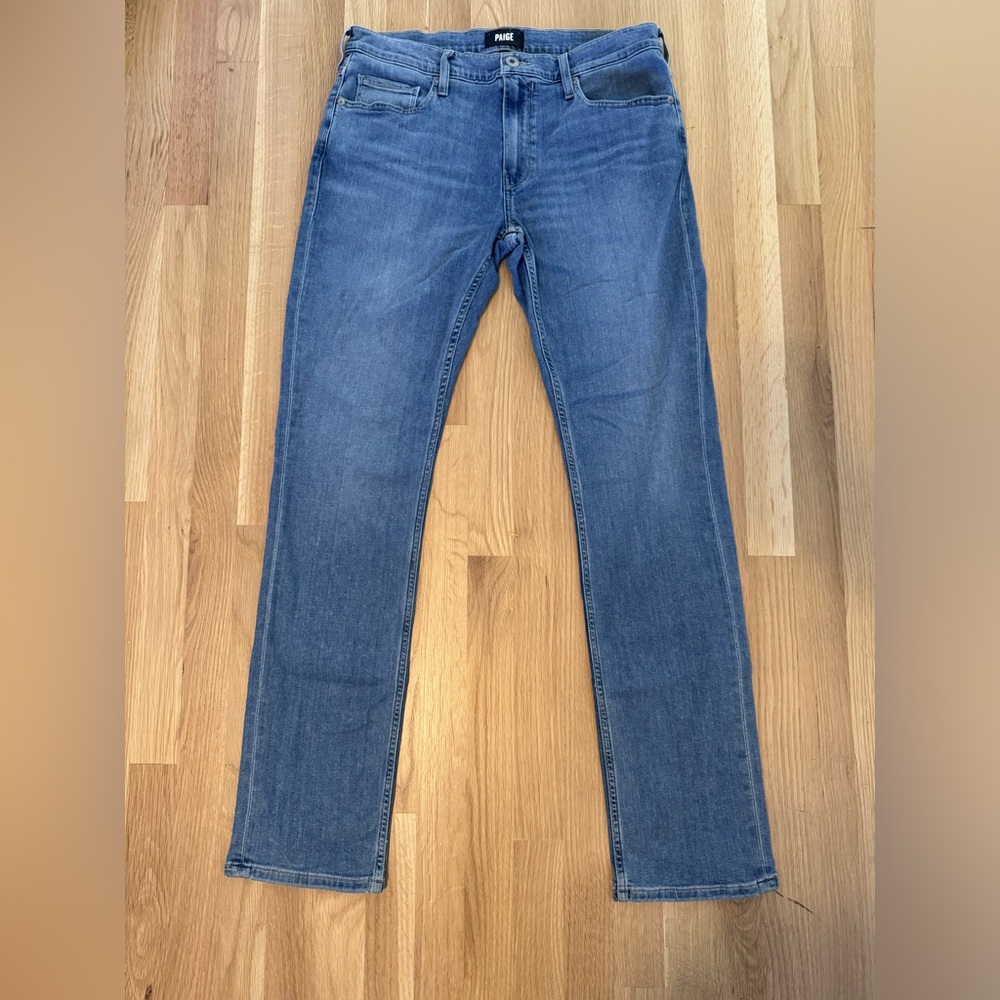 Paige Premium Transcend Slim Straight Federal 5 Pocket Stretch Denim Jeans